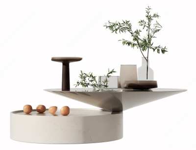 现代茶几3D模型下载